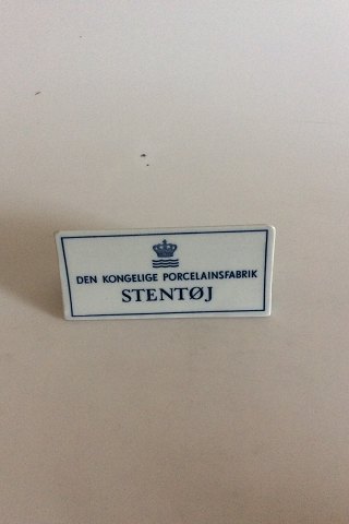 Royal Copenhagen Forhandler Reklame Skilt "Stentøj"