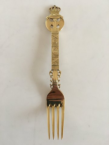 Anton Michelsen Commemorative Fork In Gilded Sterling Silver from 1915.
