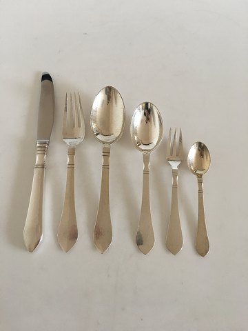 Georg Jensen Sterling Silver Continental Flatware Set for 12 People. 65 Pieces