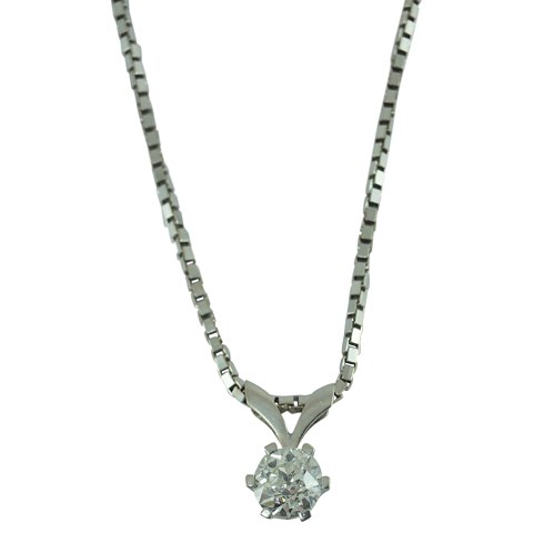 A diamond necklace mounted in 14k white gold