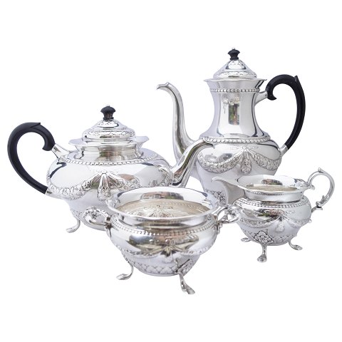 J. Holm; Coffee and tea service in hallmarked silver