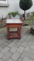 Oak lamp table with 9 tiles decorated with biblical motif