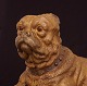 Stor liggende hund i terrakotta. Frankrig ca. år 1880. L: 72cm. H: 33cm