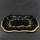 Black painted tin tray with gold edges