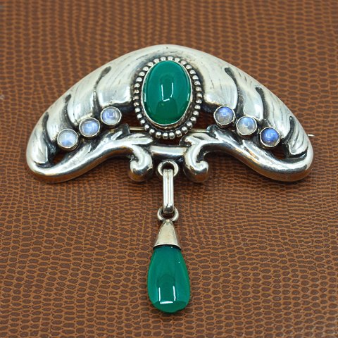 Kad Ringen Bernhard Hertz An Art Nouveau Silver Brooch With