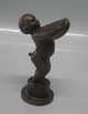 Bronze Faun med kar Jens Jacob Bregnø 11 cm Signeret JJB Brødrene Grage Bronzestøberi Putti