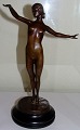 Carl Johan Bonnesen Bronze Figur af Ung Nøgen Ballet Danser lavet i 1903 hos August E. Jensen ...