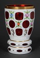 Sleben bøhmisk krystalvase med blomsterdekoration, højde 16 cm.