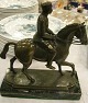 Bronce statuette af "Kong Christian den X af Danmark til hest" på marmor bund - original bronce ...