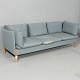 3-personers støvgrøn sofa, OBS syning gået op på hynde,(HxBxD 72x200x77 cm), ca. 1980
