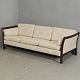 3-personers sofa i bejdset bøgetræ m. løse hynder,(HxBxD 65x200x79 cm), af nyere dato