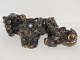 Royal Copenhagen Stentøjsfigurer, små brune bjørneunger.Designet af Knud ...