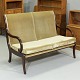 2 personers sofa i mahogni m. velourbetræk,(HxBxD 86x120x66 cm), 1960-1970