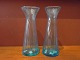 Søblå hyacintglas fra Holmegaard fra midt 1800 tallet.Glassene er mundblæste, optisk vredne ...