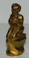Fløjtespillende panfigur i forgyldt bronce. I perfekt stand. Fremstillet omkring 1920. Ingen ...