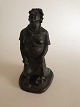 Siegfried Wagner Bronze figur af leende dame fra Ib Rathje Bronzestøberi. Måler 31cm høj og er i ...