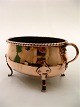 Kobber jardiniere  fra slutningen af 1800-tallet højde 15 cm.  dia. 24x18 cm.