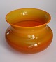 Orange skål fra det svenske glasværk Boda, designer Erik Höglund,højde 11,5 cm. diameter 14,5 ...