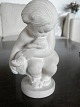 Kähler, Næstved - glaseret ler figur - Pige med and - af Kai Nielsen højde 13½ cm - perfekt stand