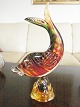 Italiensk glas figur - Fisk i orange/sort - højde 34 cm  - formentlig Murano