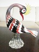 Glas figur - Fugl - i brun/rød/gul farve - formentlig Italiensk (Murano) - højde 28 cm - ...
