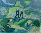 Dansk Kunstgalleri præsenterer: Motiv fra Søndermarken. Dansk kunst, olie på lærred.
