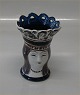 Royal Copenhagen Aluminia fajance 306-3568 "Dronning" blå fra skaksættet af Doreen Middelboe 11 cm