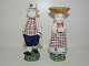 Aluminia Børnehjælpsdagsfigurer, Konen med æggene og Bondeknøs Hans fra 1947 & 1948.Højde ...