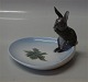 Kgl. figur fra Royal Copenhagen 0878 Hare på fad Chr. Thomsen pre-1910 10 x 14 cm 2.  sortering ...