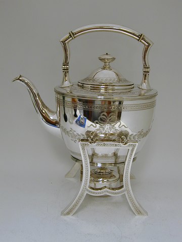 Hot water kettle and burner.
Silver (830) made by 
Heimbürger