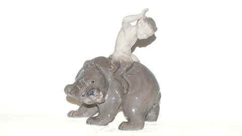 Royal Copenhagen Figurine, Pan on Bear