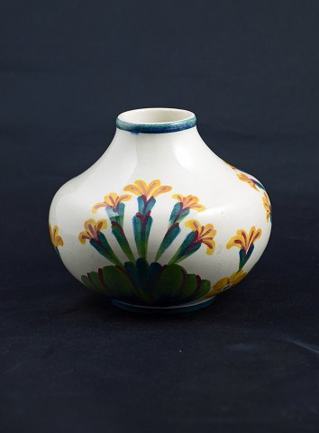 Aluminia vase med gul blomst