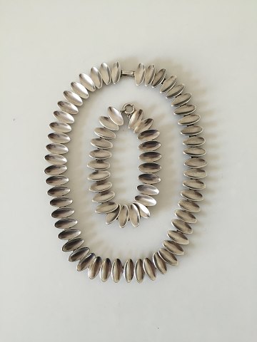 Anton Michelsen Sterling sølv Halskæde og Armbånd designet i Nanna Ditzel Stil