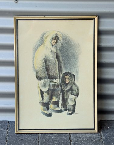 B. GruEskimo med barn.Tryk