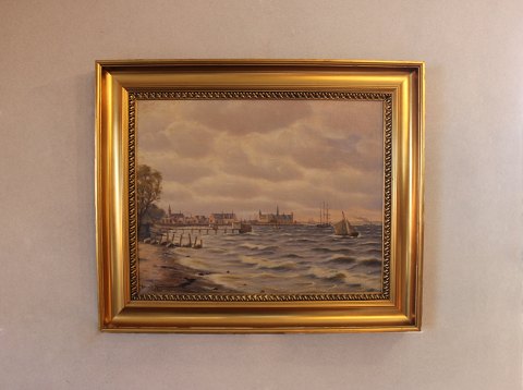 Maleri af Johan Neumann, motiv af Øresund, fra omkring 1910.
5000m2 udstilling.