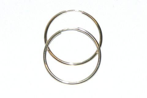 Hoop earrings plated silver  3 cm.