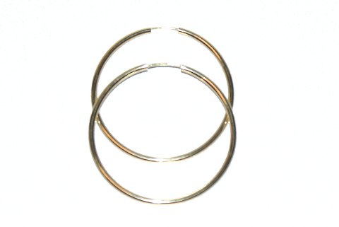Hoop earrings plated silver 8 cm.