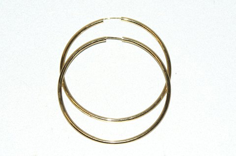 Hoop earrings plated silver 6 cm.