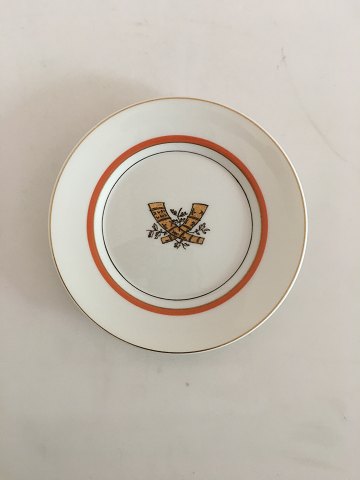 Royal Copenhagen Guldhornene med Orange Kant Tallerken No 883/9588