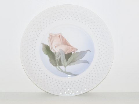 Royal Copenhagen 
Art Nouveau plate with rose on dotted form from 1898-1923