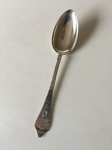 "Antik Rokoko" Spiseske i Sølv. 20.6 cm L