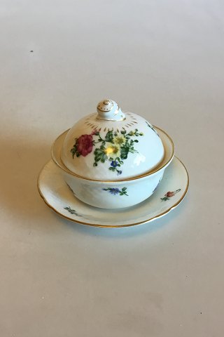 Bing & Grøndahl Saksisk Blomst, Håndmalet Smørskål med låg