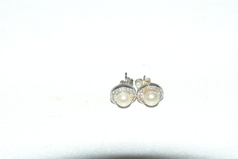 Elegante Sølv ørerringe med hvid perler