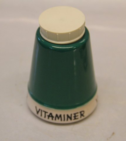"Vitaminer"  9.5 cm, Grøn  
 Krydderikrukker og køkkenkrukker fra Kronjyden Randers 
