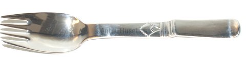 Barneske/gaffel,  Gourmet ske Sølv
Længde 13 cm.