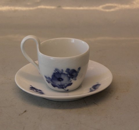 8192-10 Miniature cup 4 x 5.4 cm & saucer cm high handle
 Danish Porcelain Blue Flower braided Tableware