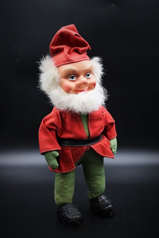 Nice old Santa stuffed with hay , wearing nice Santa clothes in fabric and 
clogs. Height:32 cm.