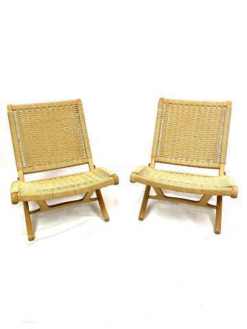 Modern folding chair with wicker in the style of Hans J. Wegner from the 1960s. 
5000m2 exhibition
Great condition

