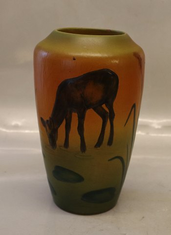 635 Vase with deer in the forrest 23 cm J. Resen Steenstrup 1909 Ipsen Danish 
Art Pottery