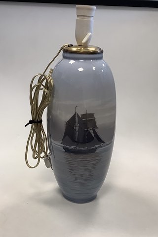 Royal Copenhagen Art Nouveau Vase / Lampe med Skib No. 1634 / 763